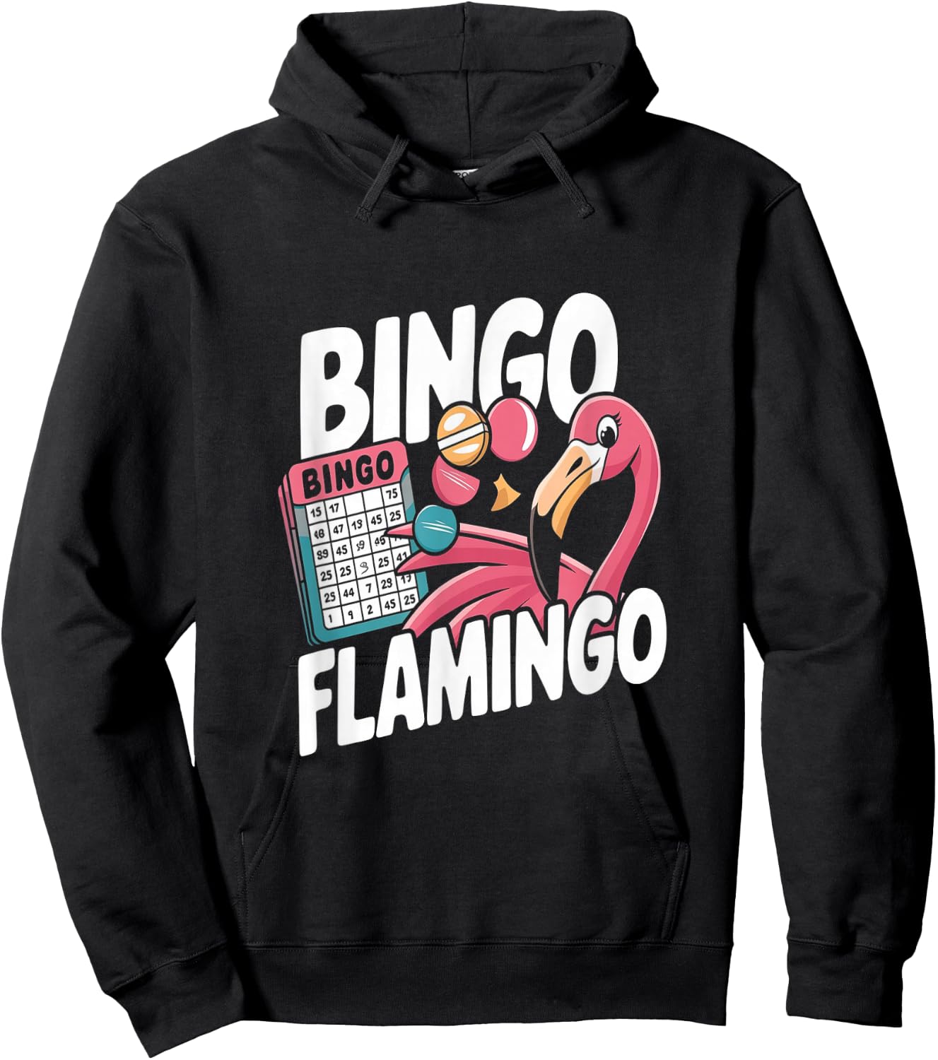 Bingo Flamingo Funny Bingo Hoodie - Hoodie | Black