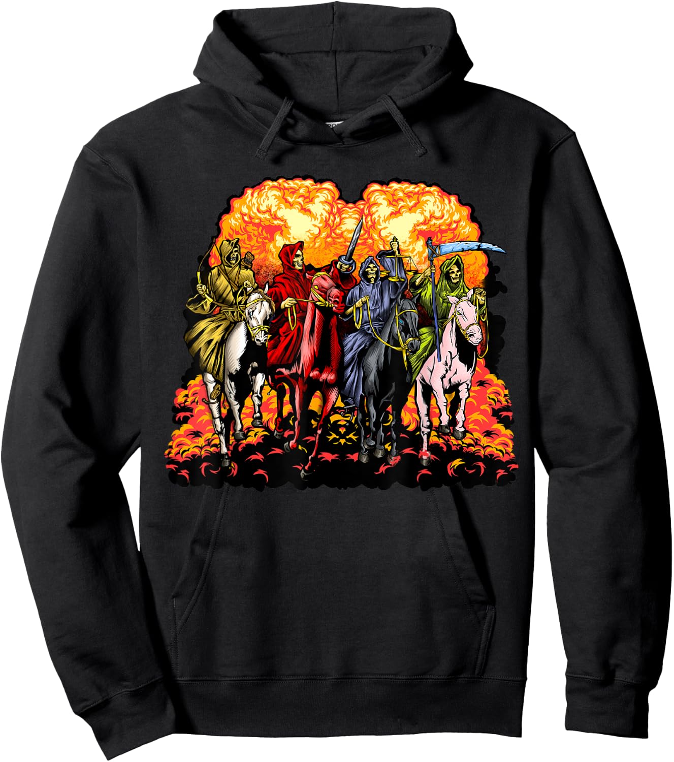 4 Horsemen Of The Apocalypse Revelation 6:1-8 Jesus Gift Hoodie - Hoodie | Black