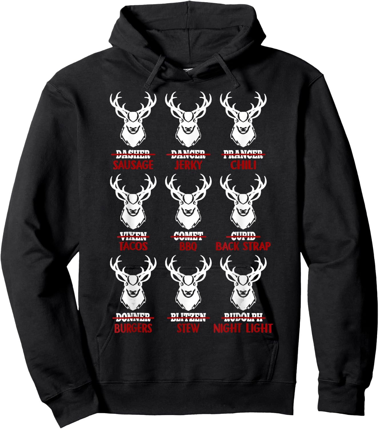 Funny Christmas Deer Bow Hunting Santa Men Women Hunter Hoodie - Hoodie | Black
