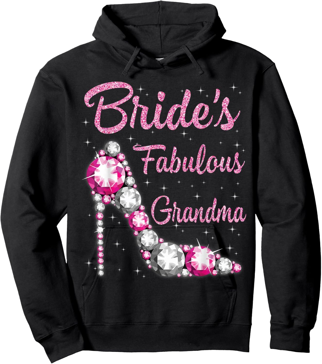 Bride's Fabulous Grandma Happy Wedding Marry Vintage Shirt Hoodie - Hoodie | Black