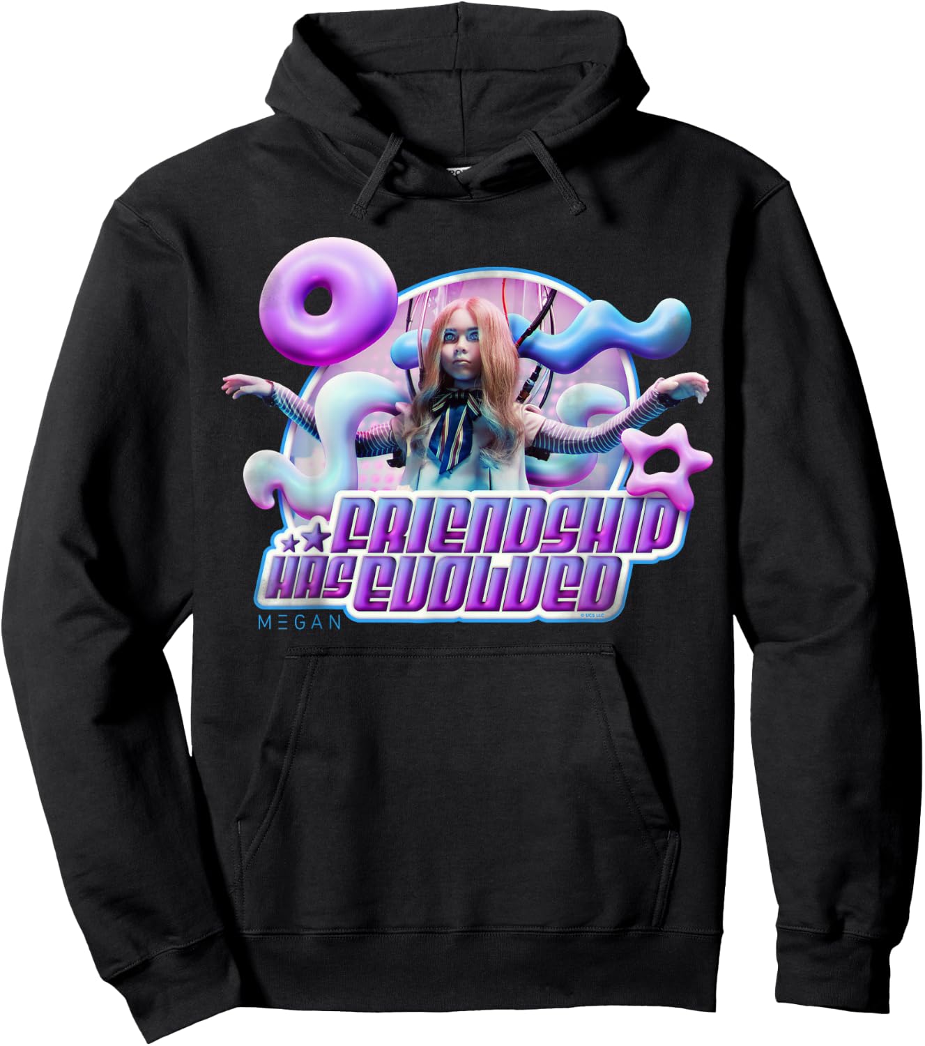 M3GAN Friendship Has Evolved Y2K Cyber Pop Style Hoodie - Hoodie | Black