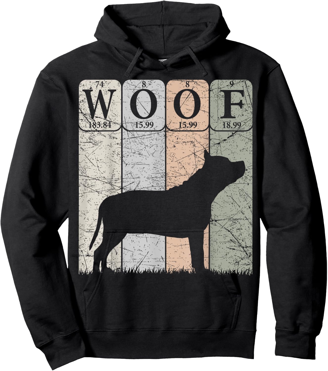 Staffordshire Bull Terrier Periodic Table Elements Woof Hoodie - Hoodie | Black