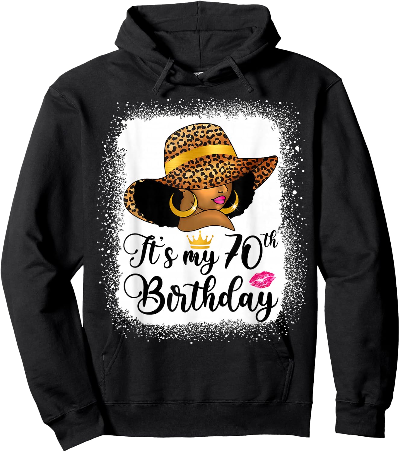 African American Woman It's My 70th Birthday Black Queen Hoodie - Hoodie | Black