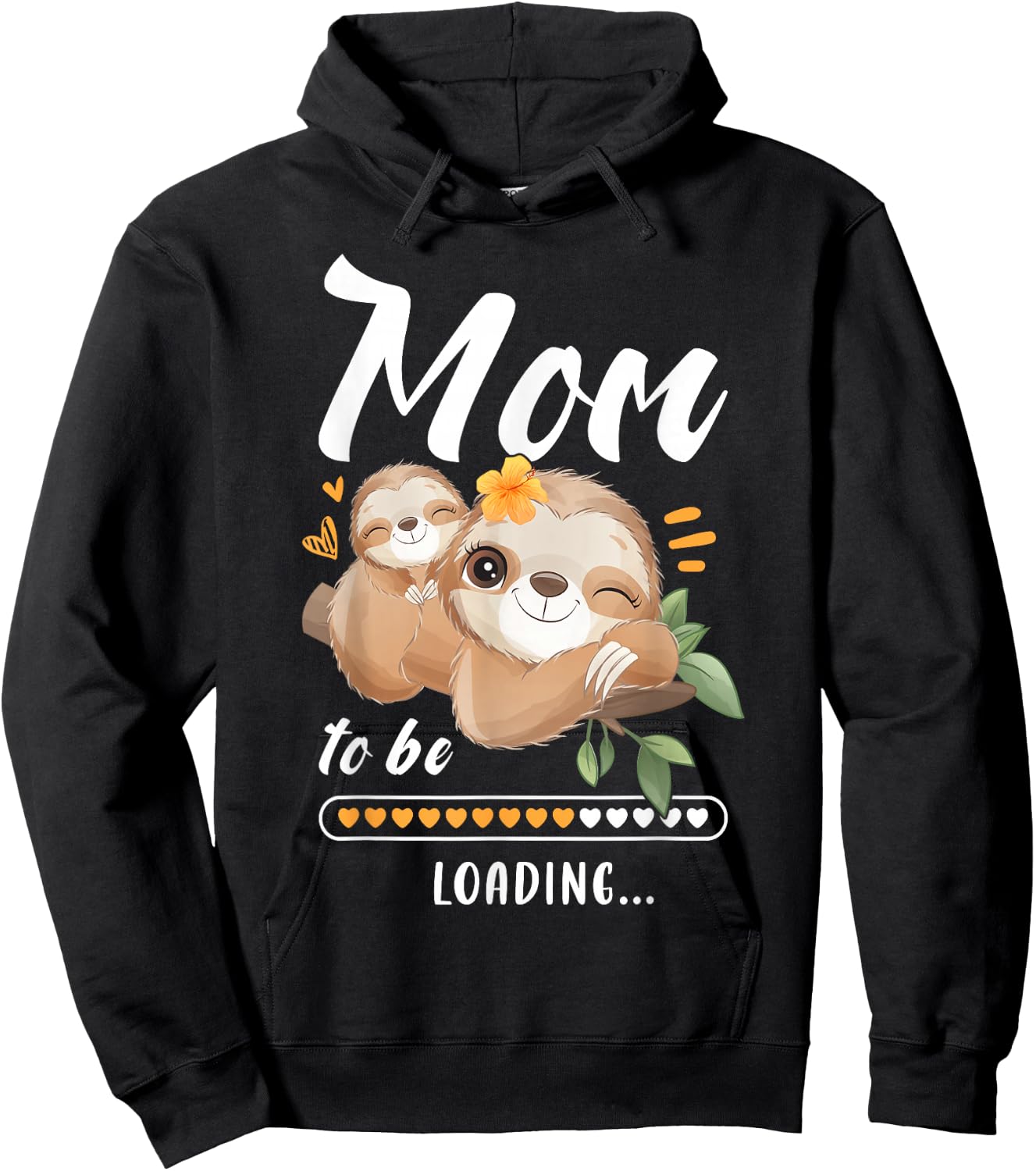 Mummy To Be Baby Announcement Sloths Hoodie - Hoodie | Black