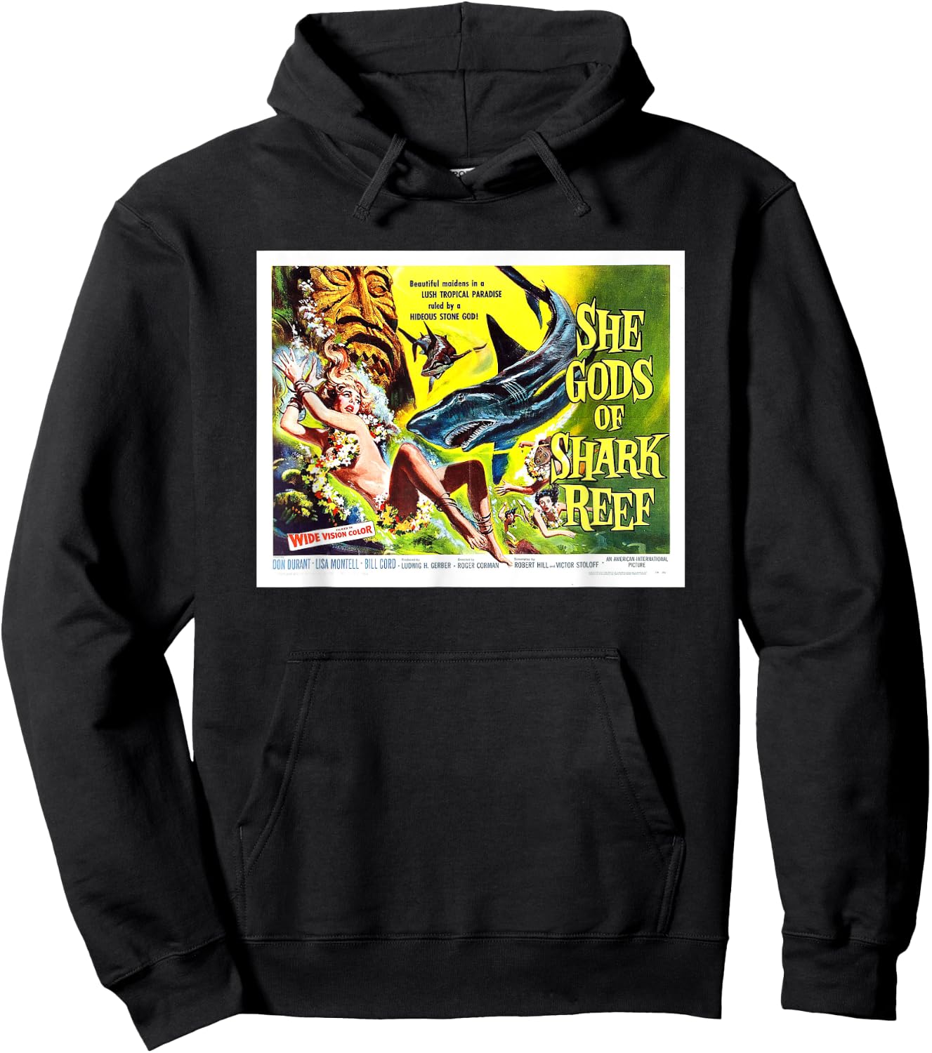 She Gods Of Shark Reef Vintage Cinema Poster Hoodie - Hoodie | Black