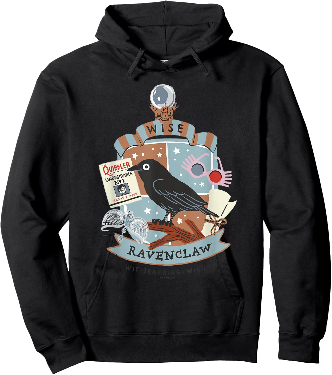 Harry Potter: Deathly Hallows 2 Wise Ravenclaw Badge Hoodie - Hoodie | Black