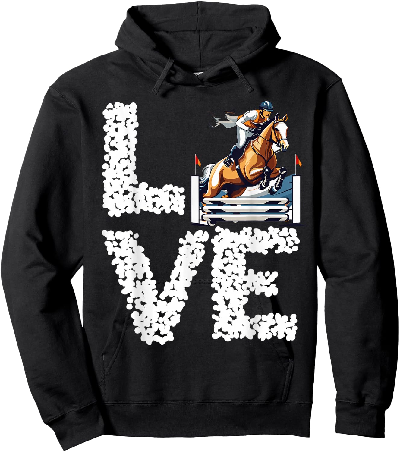 Equestrian Rider Love Leopard English Horse Show Jumping Hoodie - Hoodie | Black