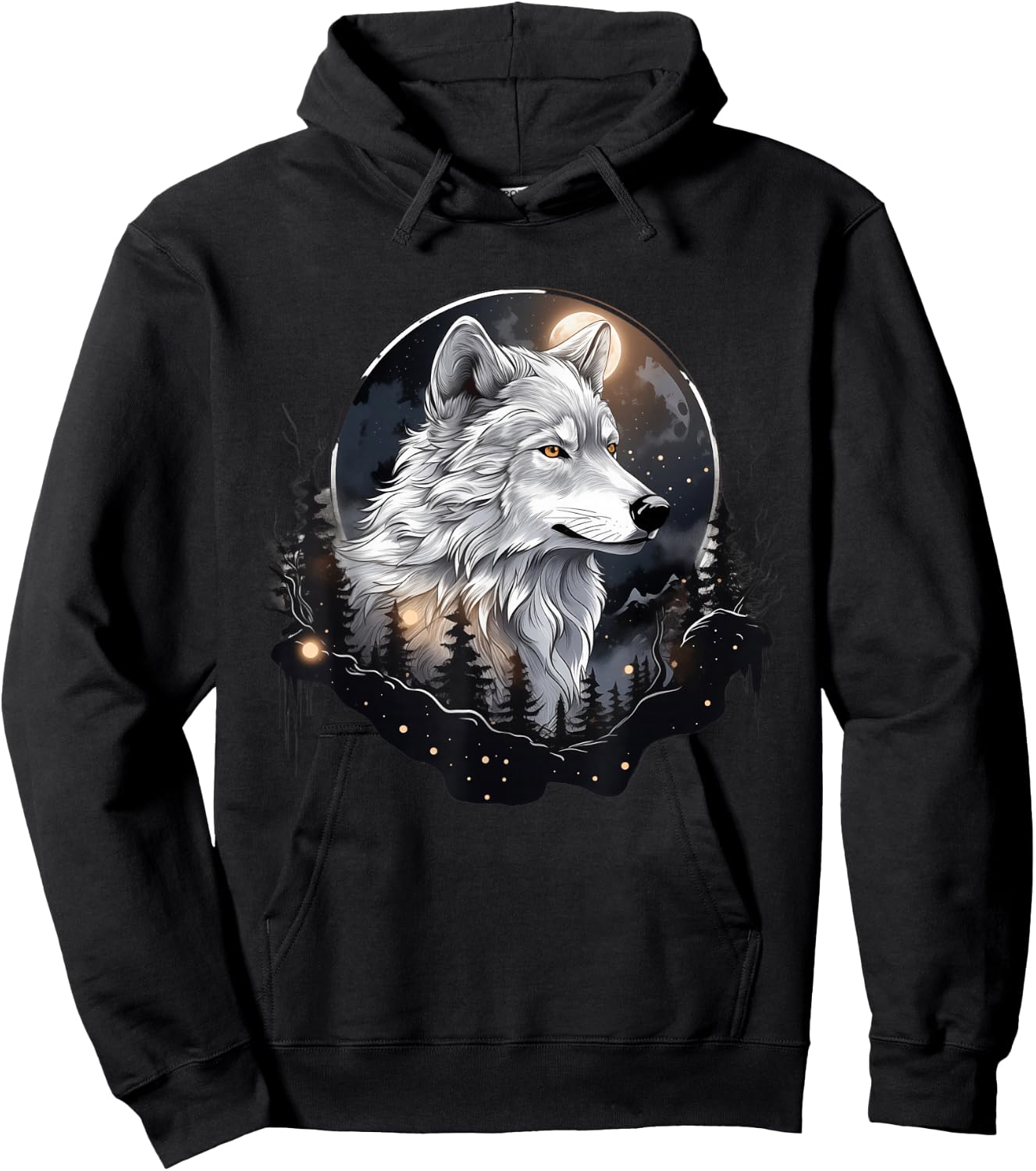 Enchanted Moonlight in Wolfswald , black Hoodie - Hoodie | Black