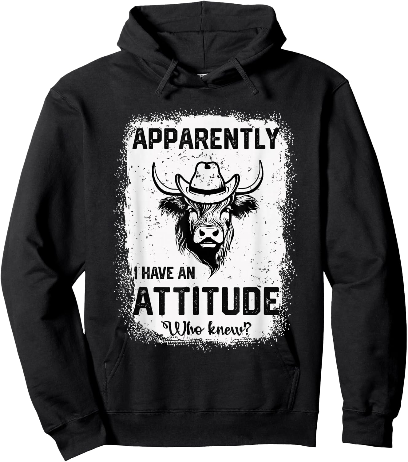 Apparently I Have An Attitude Who Knew Funny Cow Hoodie - Hoodie | Black