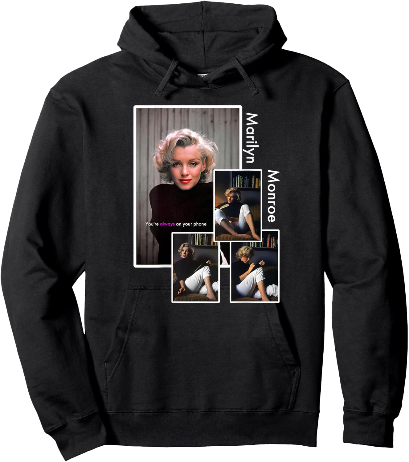 Marilyn Monroe_021_Back Printed , Black, S Hoodie - Hoodie | Black