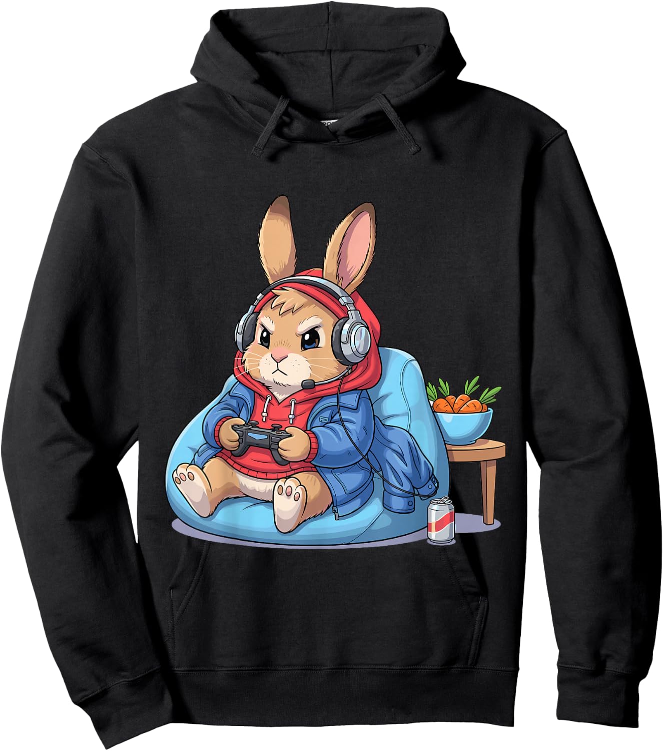 Gamer Bunny Rabbit Video Game Funny Shirts Women Hoodie - Hoodie | Black