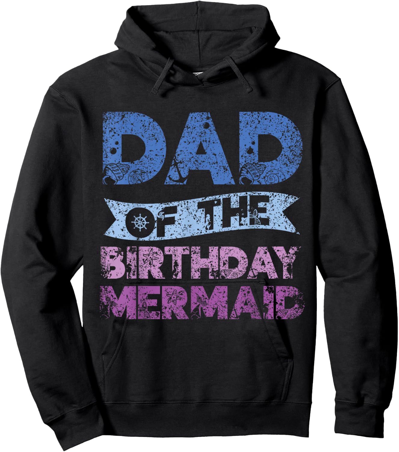 Father The Birthday Mermaid Birthday Mermaid Hoodie - Hoodie | Black