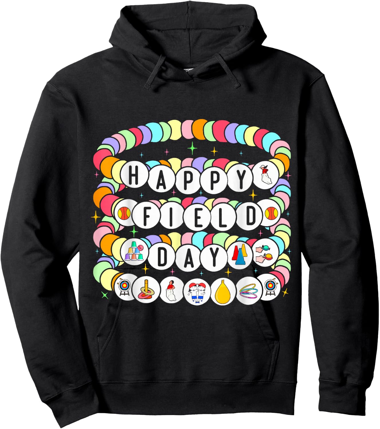 field day games Sack Race field day 2026 friendship bracelet Hoodie - Hoodie | Black