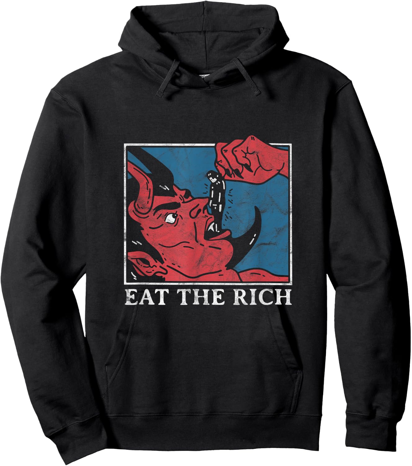 Eat The Rich Satan Devil Goth Punk Grunge Witch Vintage , black Hoodie - Hoodie | Black