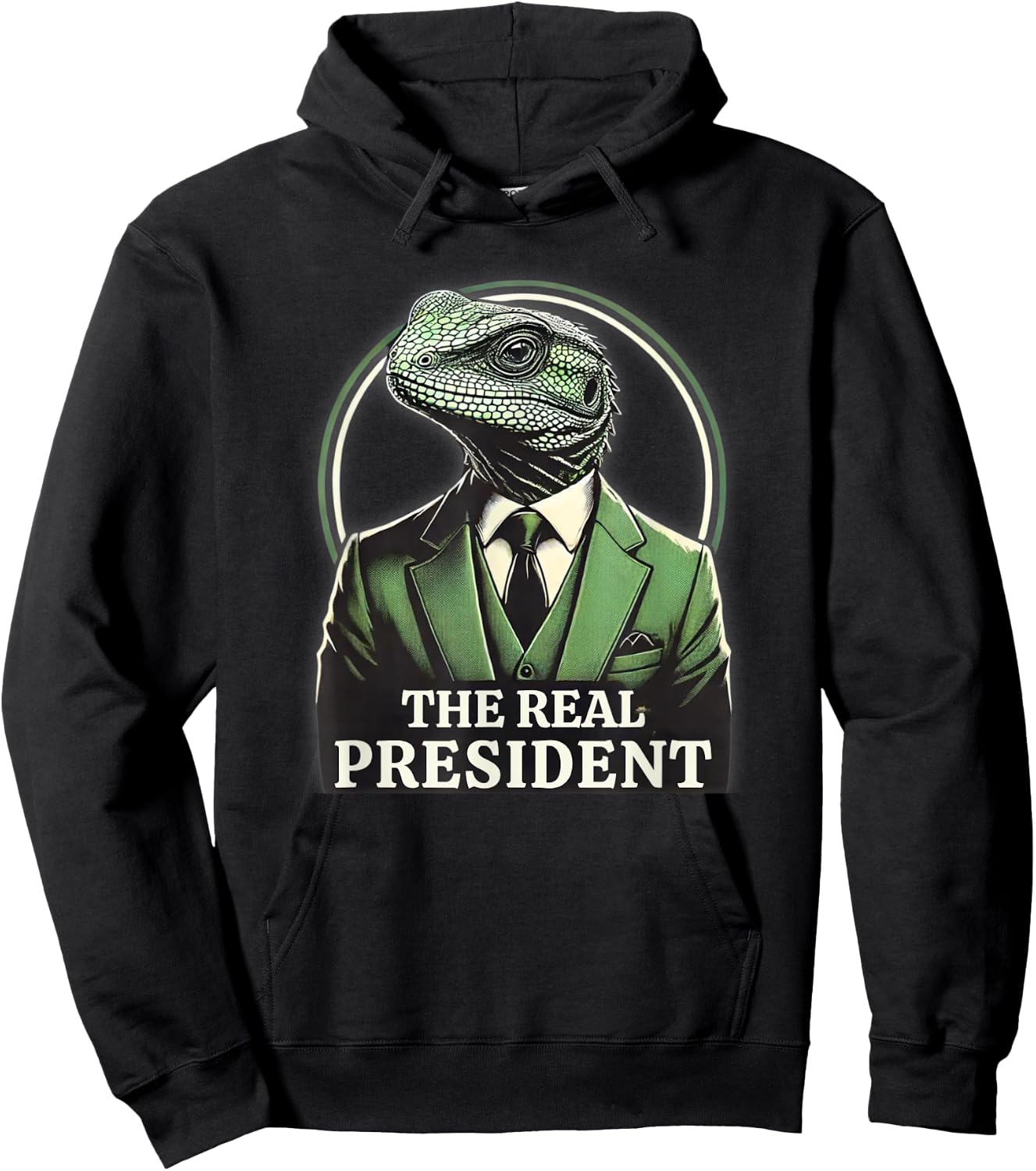 The Real President | Political Humor | Lizard People Hoodie - Hoodie | Black