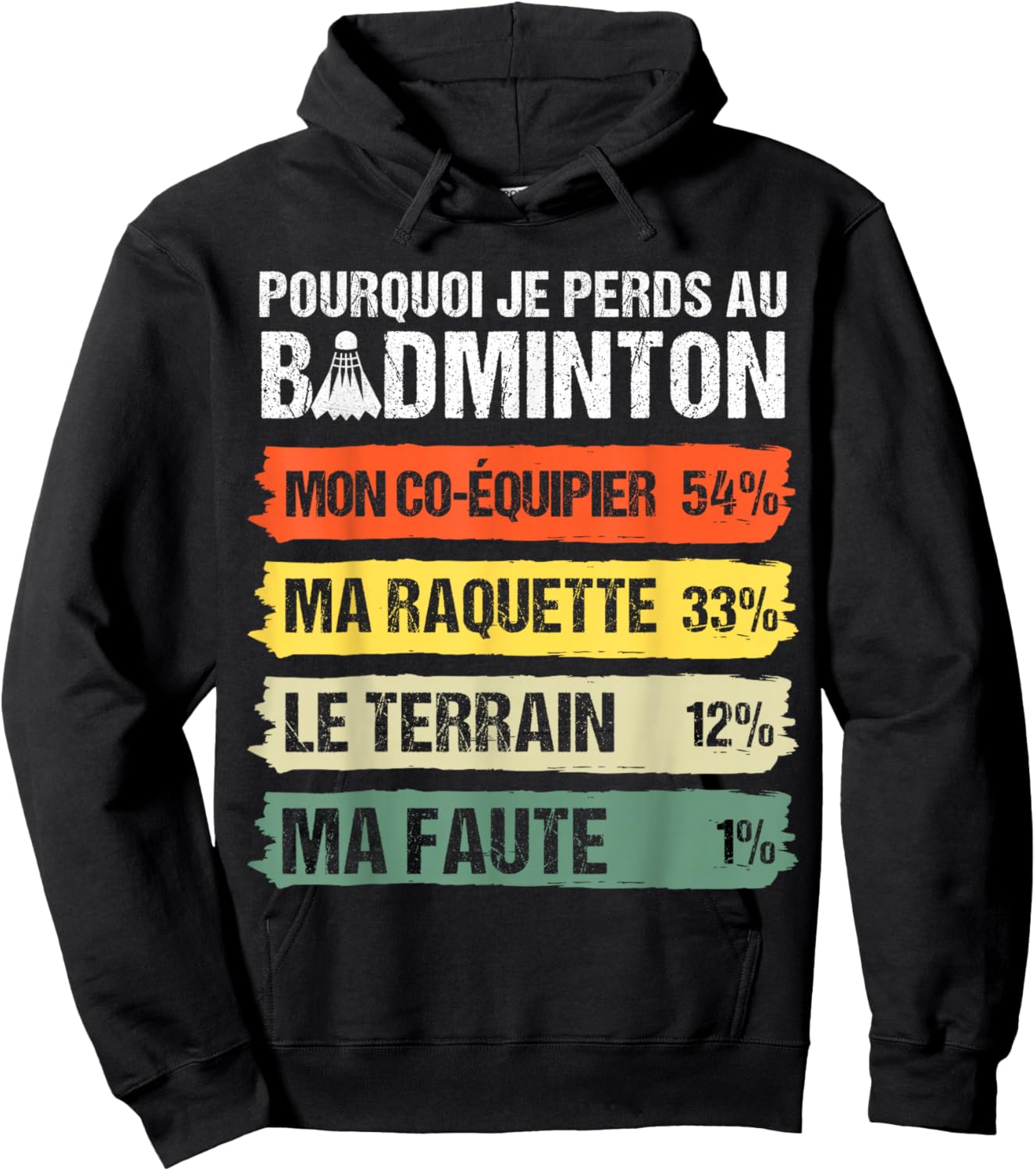 Why I Lose At Badminton Humor Badiste Gift Vintage , Black, S Hoodie - Hoodie | Black