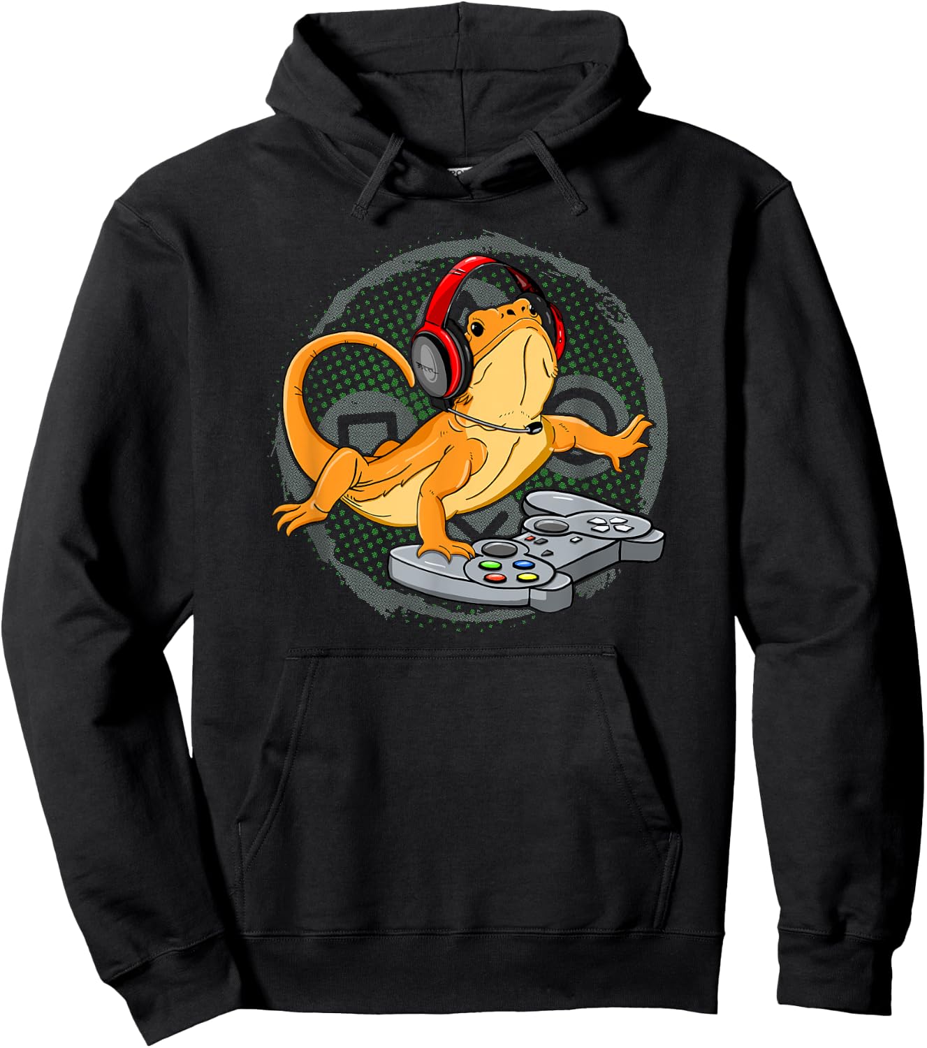 Bearded Dragon Gamer Video Game Gecko Lizard Hoodie - Hoodie | Black