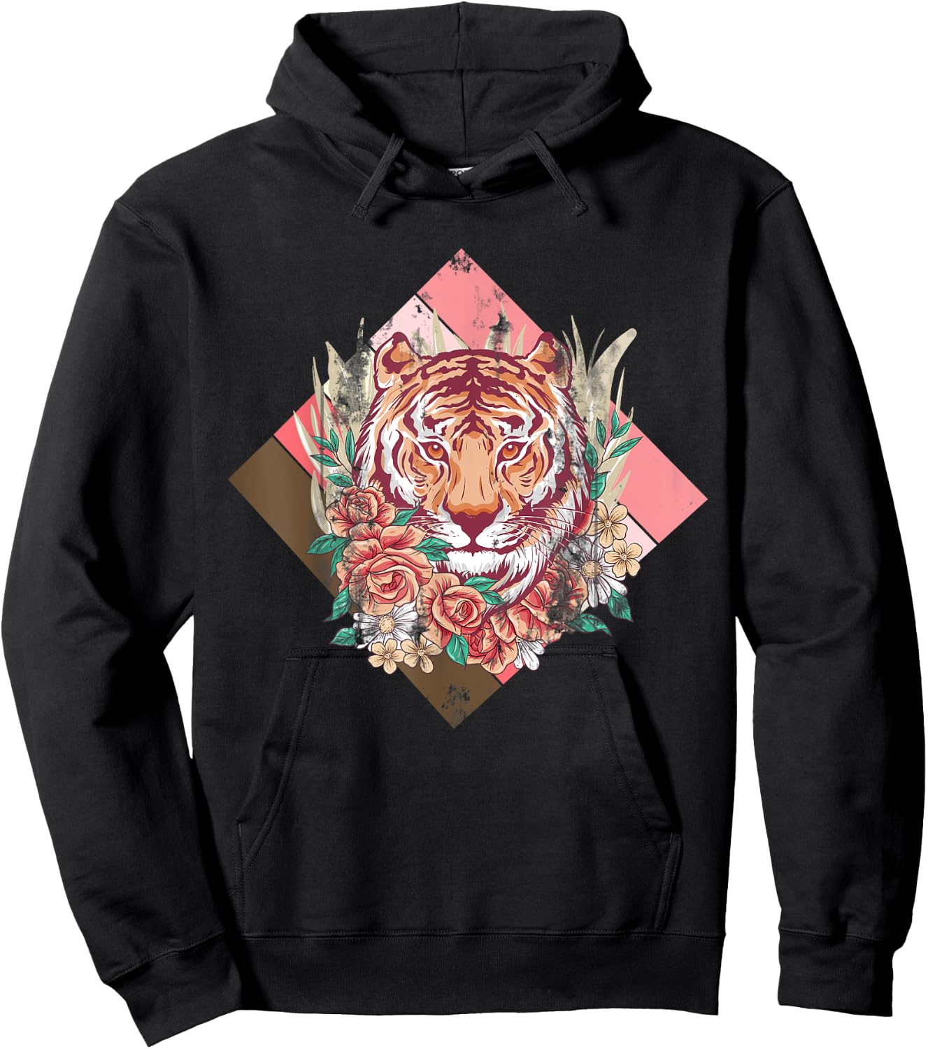 Cherry Blossom Sakura Tiger Hoodie - Hoodie | Black