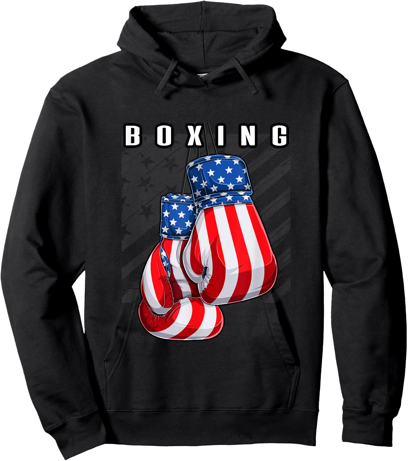 Boxing USA American Flag Boxing Gloves Hoodie - Hoodie | Black