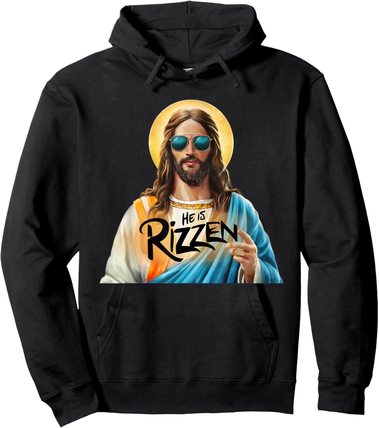 He Is Rizzen jesus has rizzen Christian Religious Hoodie - Hoodie | Black