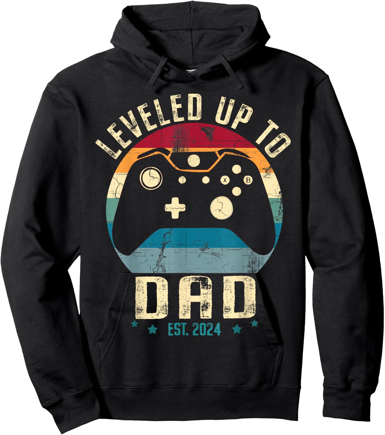 I Leveled Up To Dad 2024 Promoted To Daddy Soon To Be Father Hoodie - Hoodie | Black