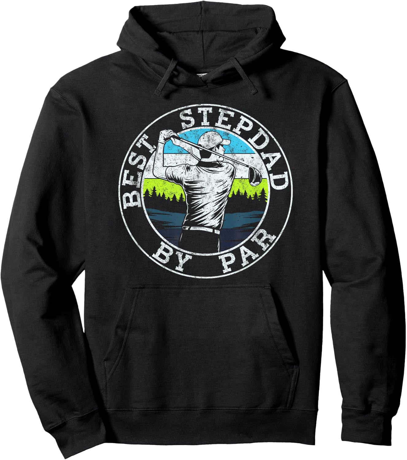 Best Stepdad By Par Funny Golf Father's Day Stepfather Hoodie - Hoodie | Black