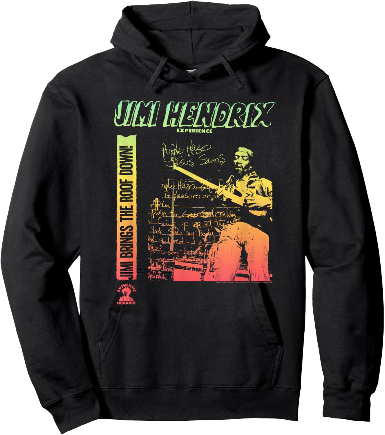 Jimi Hendrix Brings the Roof Down Hoodie - Hoodie | Black