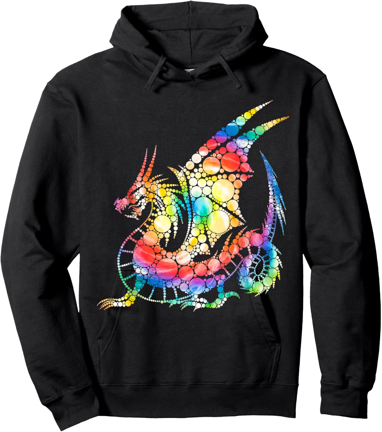 Tie Dye Colorful Dots Dragon Happy Dot Day Boys Girls Hoodie - Hoodie | Black