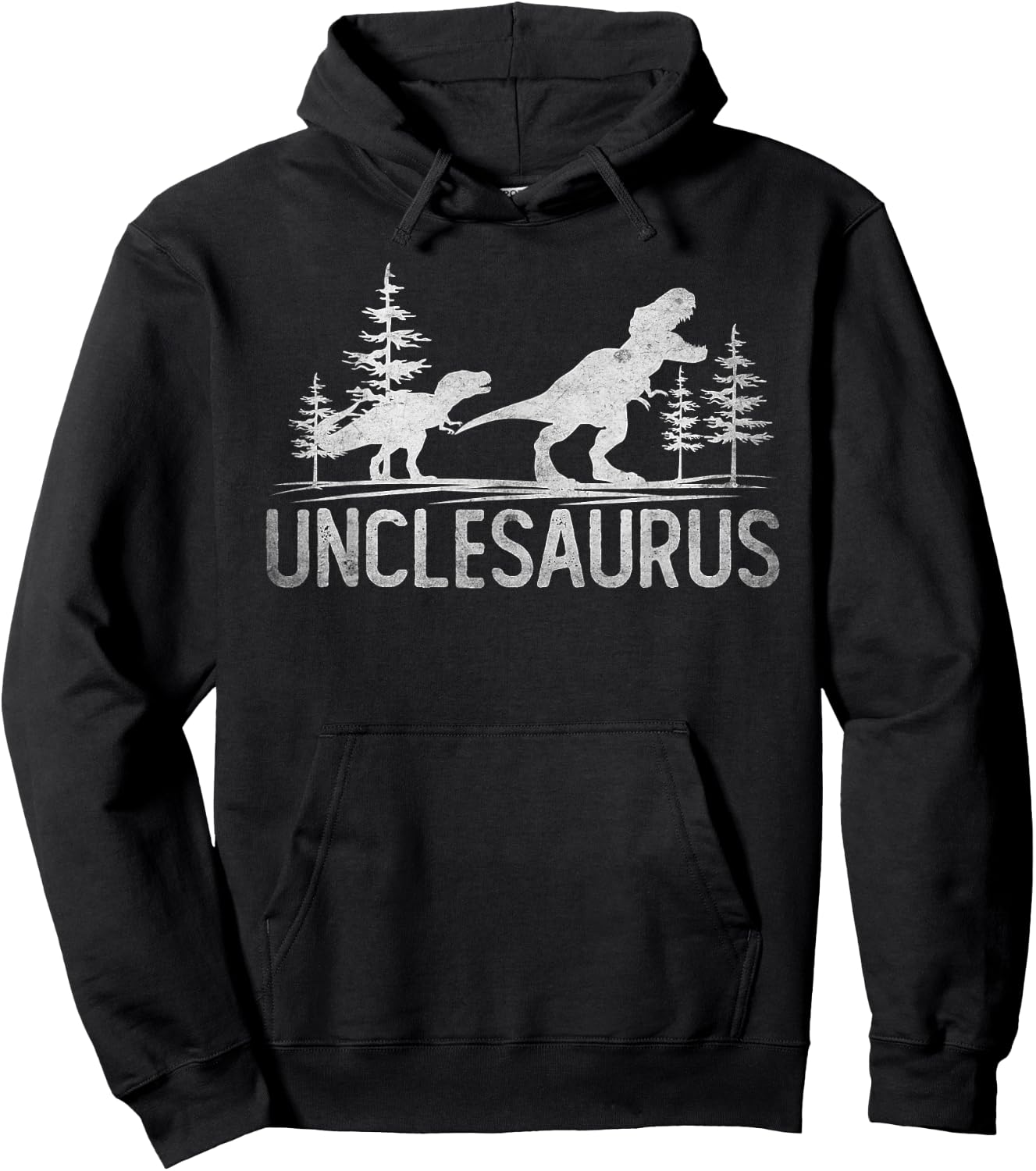 Unclesaurus T-Rex Dinosaur Uncle Saurus Father's Day Hoodie - Hoodie | Black