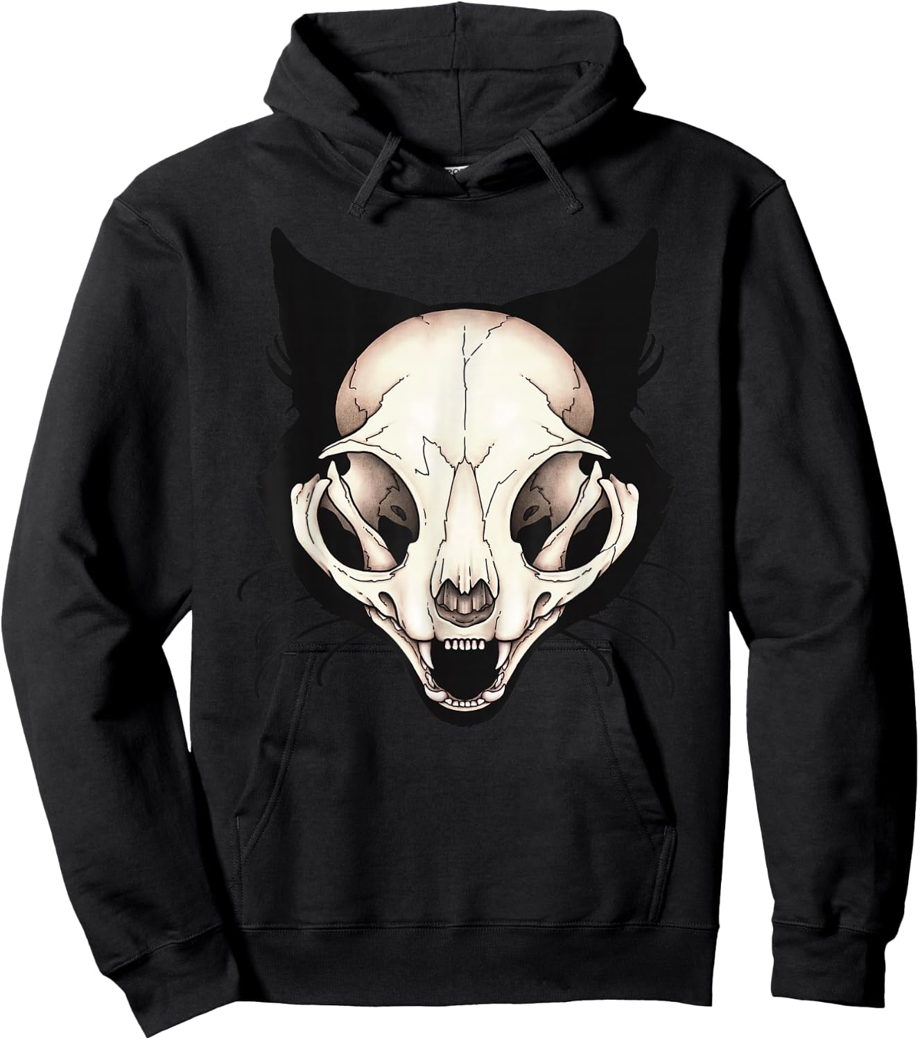 Vulture Culture Black Cat Skull Witchcraft Gothic Occult Hoodie - Hoodie | Black