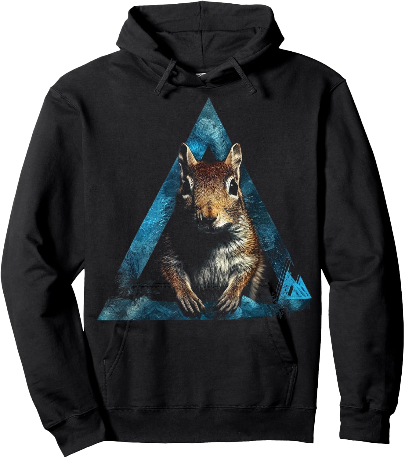 Squirrel Polygon Geometric Animal Squirrel Hoodie - Hoodie | Black