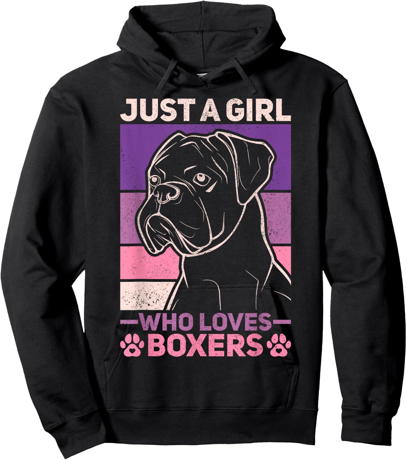 Dog Lover Owner Animal Vintage Just A Girl Who Loves Boxers Hoodie - Hoodie | Black