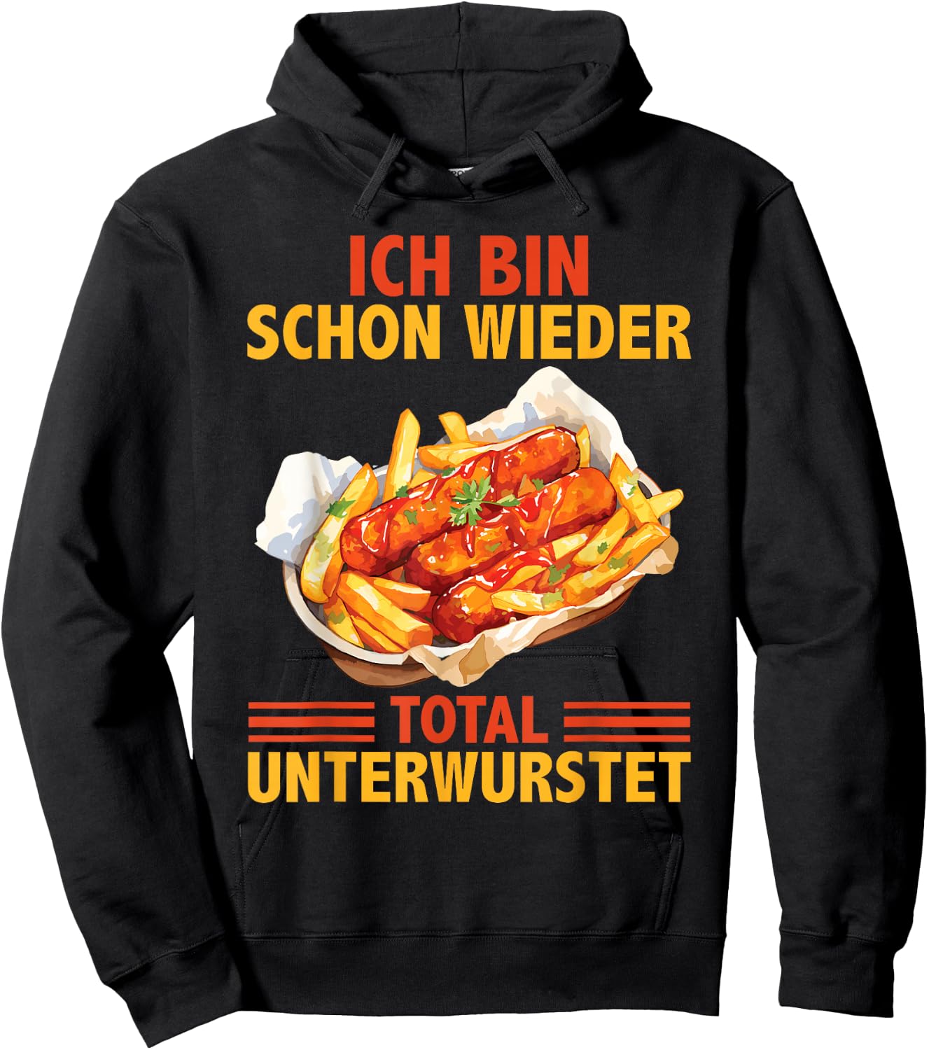 Lustiges Imbiss Bratwurst Pommes Currywurst Hoodie - Hoodie | Black