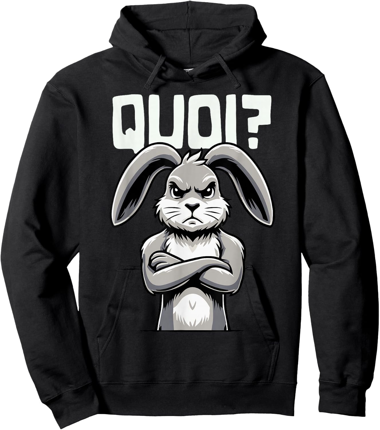 Funny Rabbit Woman Girl Boy Child What Rabbit , Black, S Hoodie - Hoodie | Black