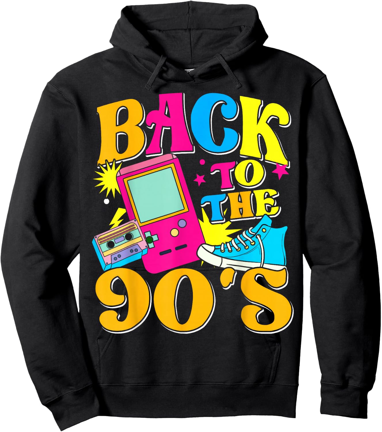 90s for 90s Retro Party Back to the 90s , black Hoodie - Hoodie | Black