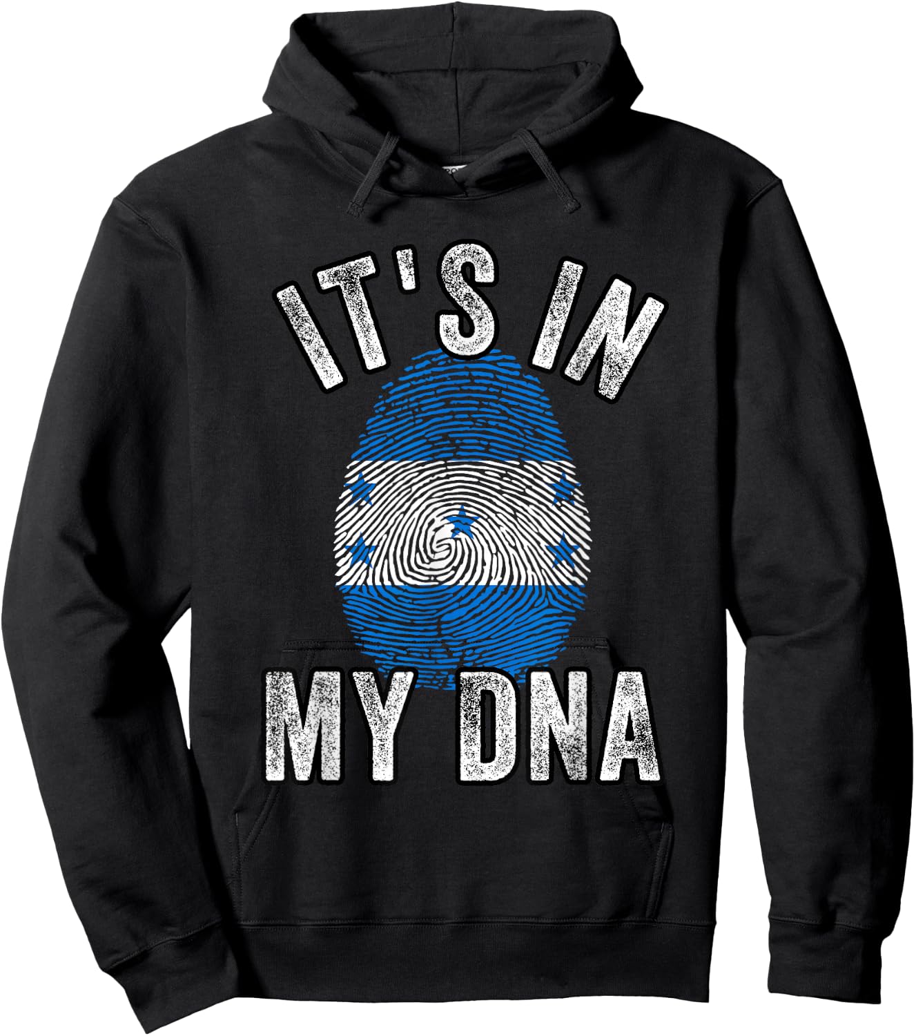 Funny it's in my DNA Honduras flag Fingerprint Hoodie - Hoodie | Black
