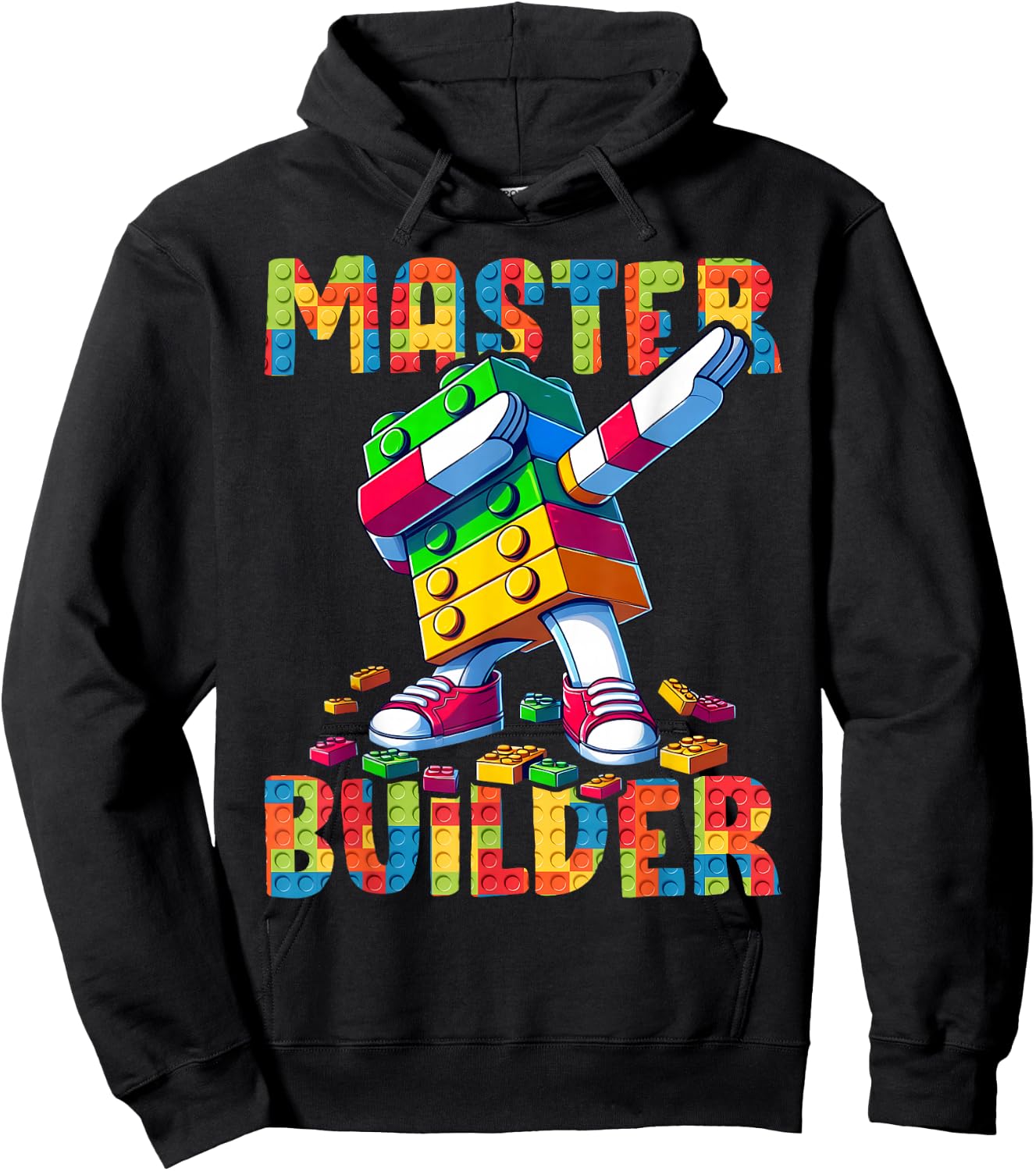 Master Builder Dabbing Blocks Bricks Building Kids Boys Fun Hoodie - Hoodie | Black