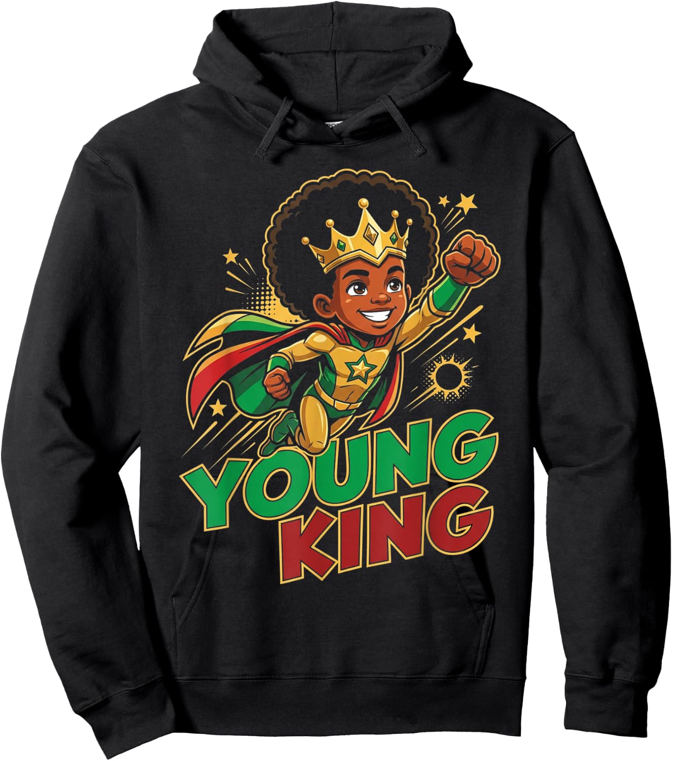 Black Young King Black History Month Juneteenth Kids Boys Hoodie - Hoodie | Black
