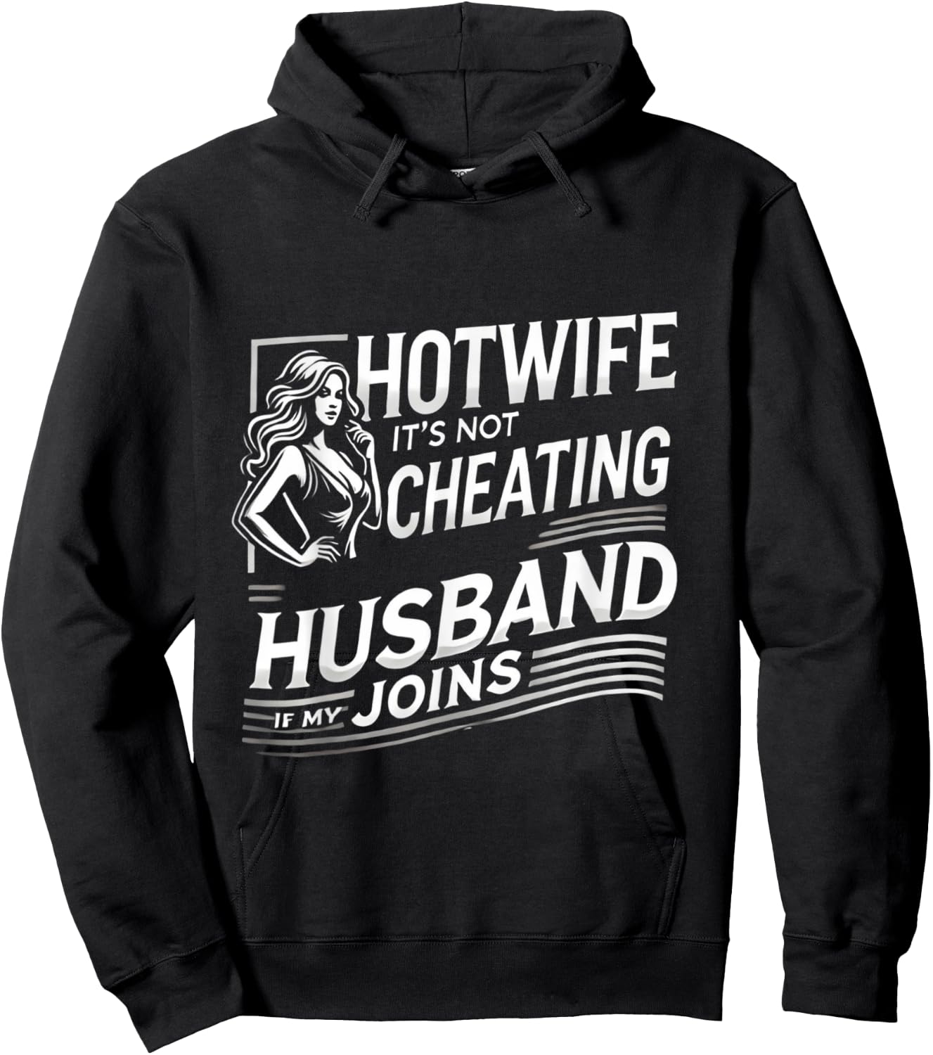 Hotwife It's Not Cheating if my Husband Joins | Adult Humor Hoodie - Hoodie | Black