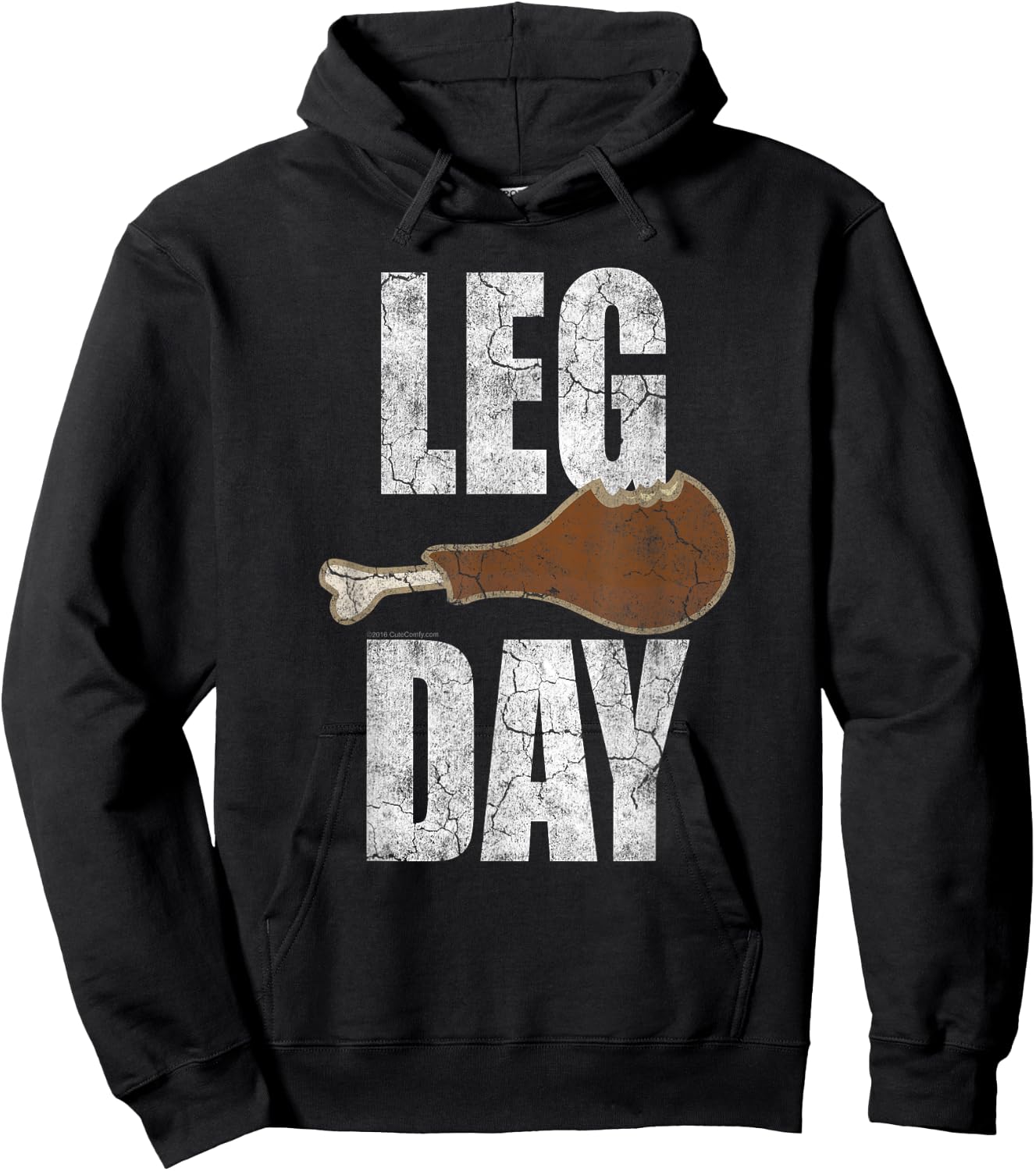 Funny Thanksgiving Leg Day Turkey Gym Workout Hoodie - Hoodie | Black