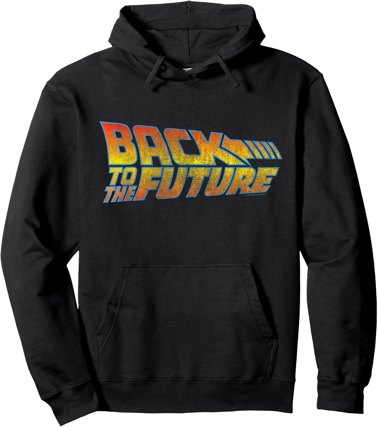 Back to The Future Distressed Logo Hoodie - Hoodie | Black
