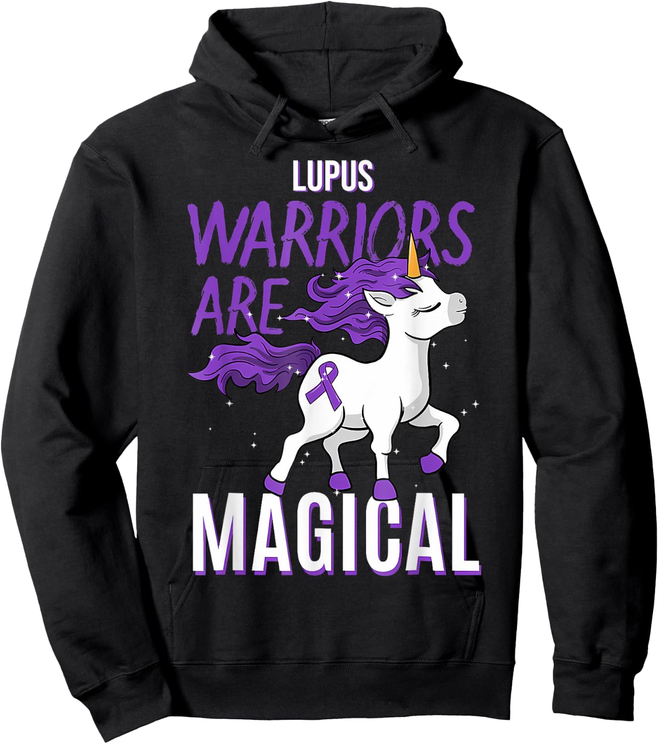 Lupus Awareness Warrior Unicorn Sicca Gift Hoodie - Hoodie | Black