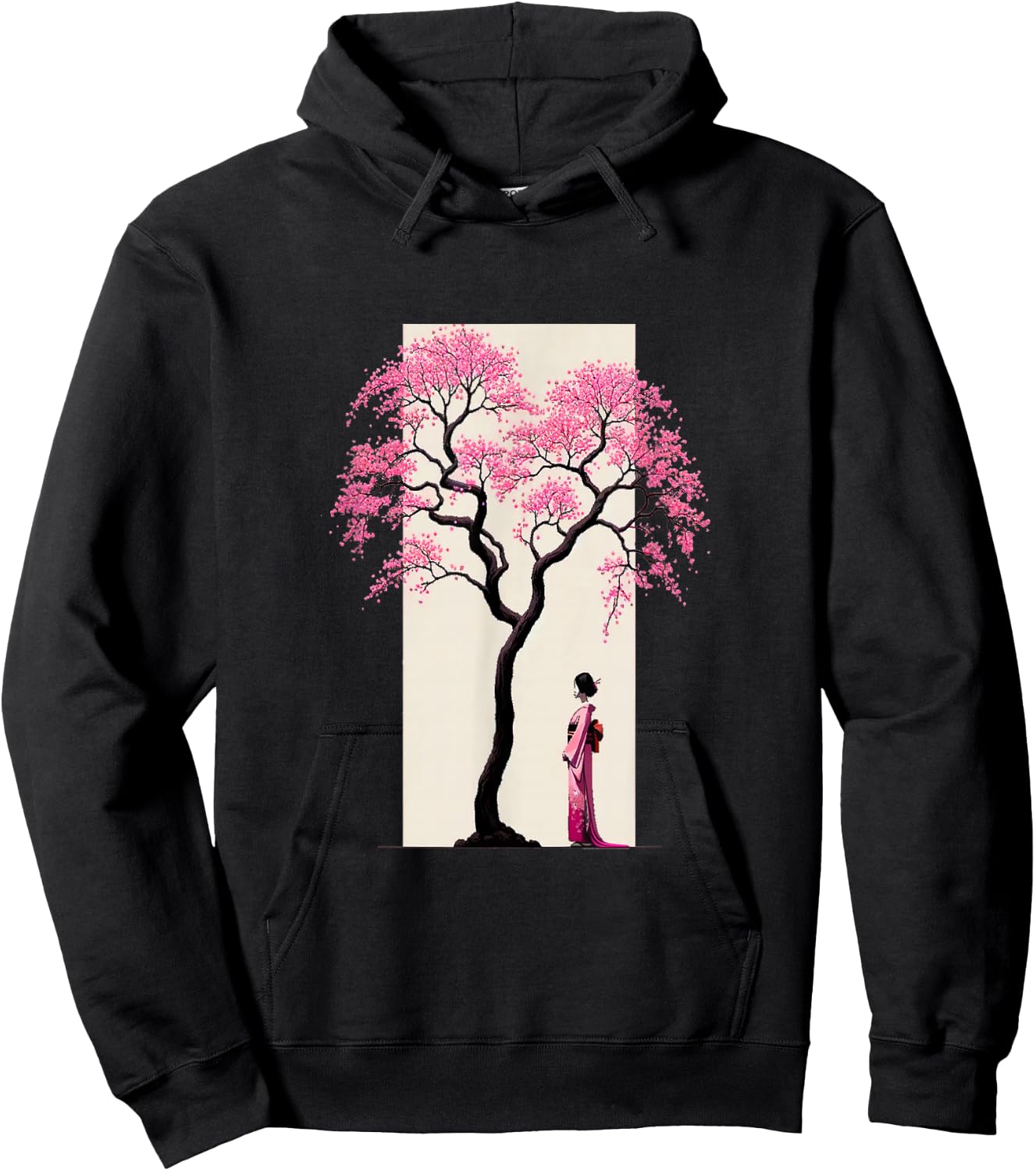 Vintage Japanese Cherry Blossom Shape Sweater , Black, S Hoodie - Hoodie | Black