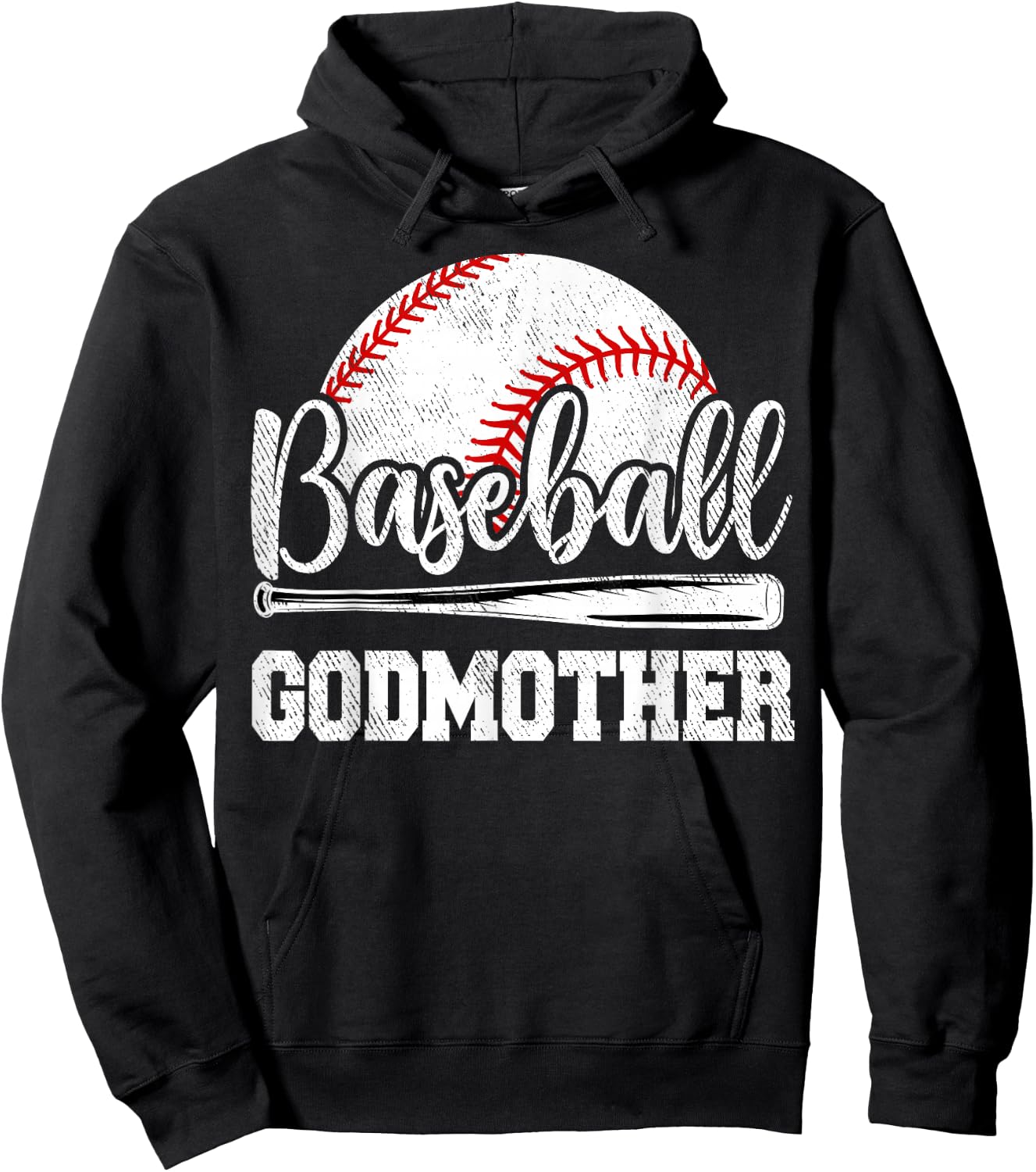 Baseball Godmother Baseball Player Game Day Mother's Day Hoodie - Hoodie | Black