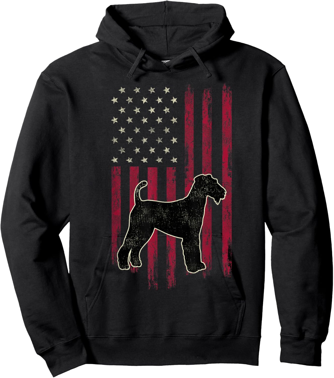 Airedale Terrier Dog Lovers American Flag 4th Of July Gift Hoodie - Hoodie | Black