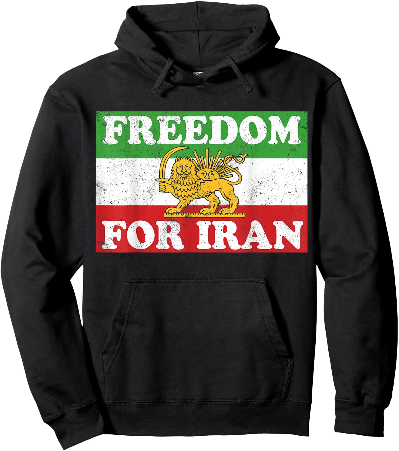 Iranian Lion Flag FREEDOM FOR IRAN Support Women of Iran Hoodie - Hoodie | Black
