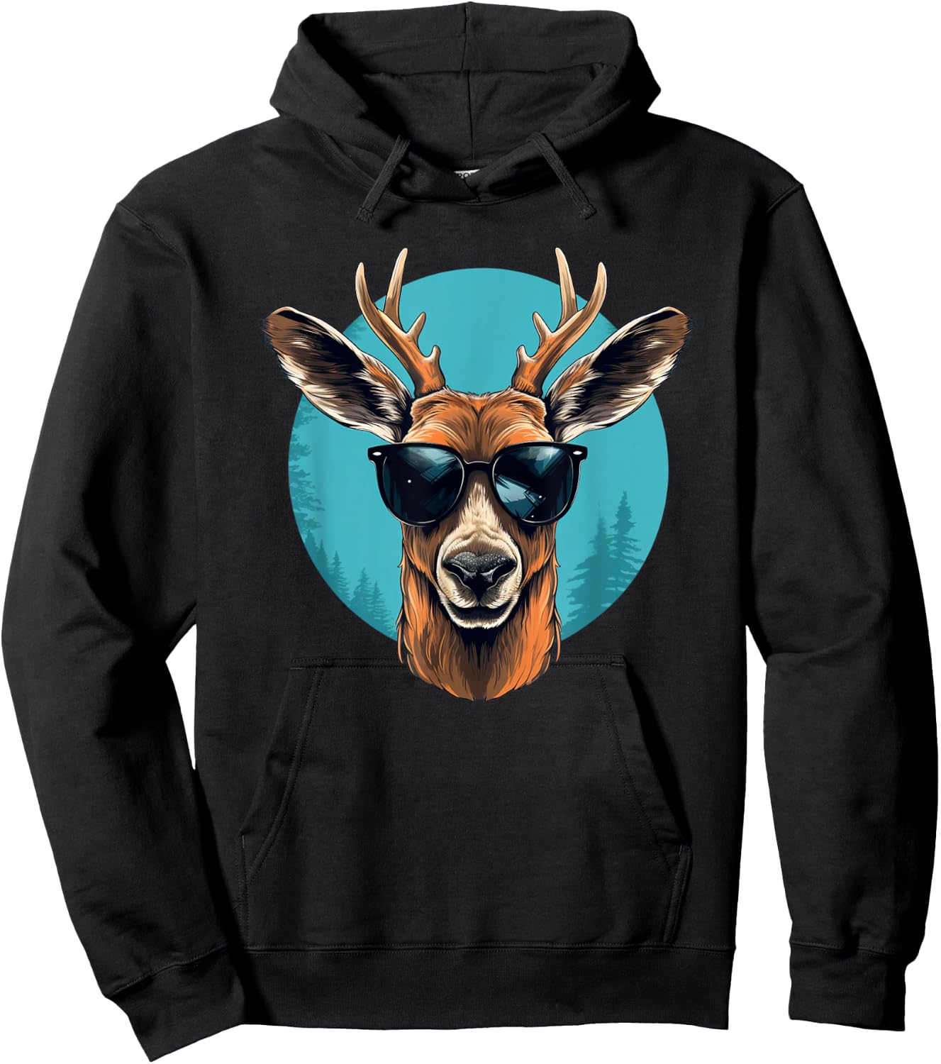 Funny Deer with Sunglasses Costume for Deers Lovers Hoodie - Hoodie | Black