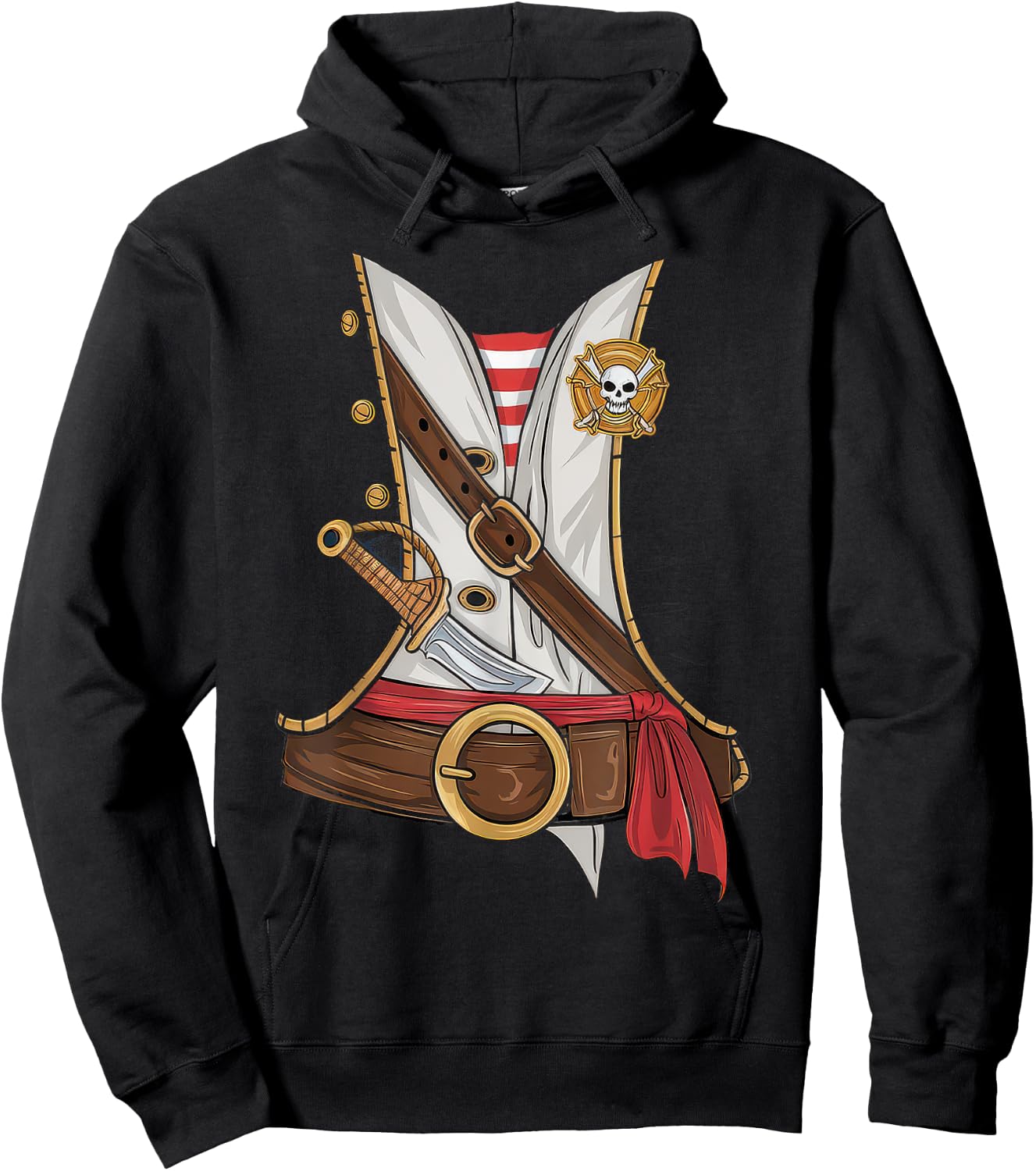 Pirate Costume Kids Sailor Captain Ahoy Shirt, Black, S Hoodie - Hoodie | Black
