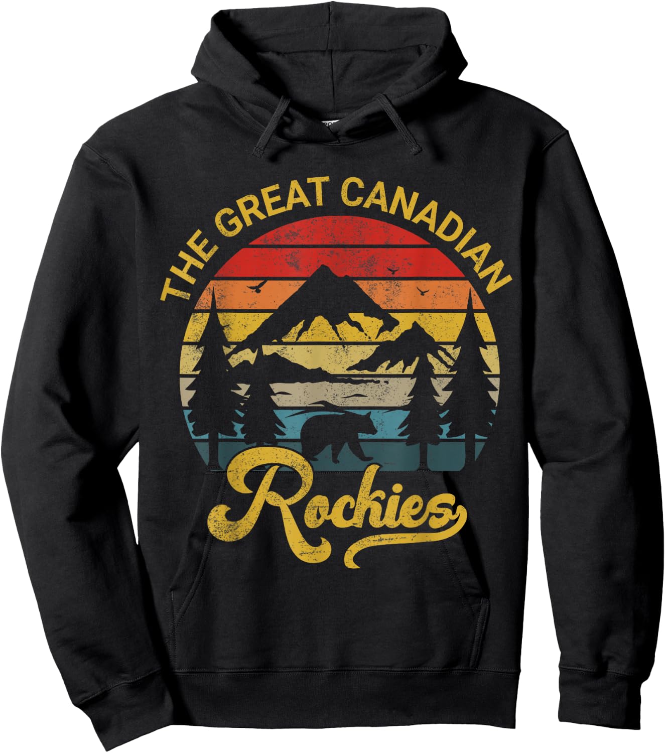 retro vintage Canadian Rockies souvenir Hoodie - Hoodie | Black