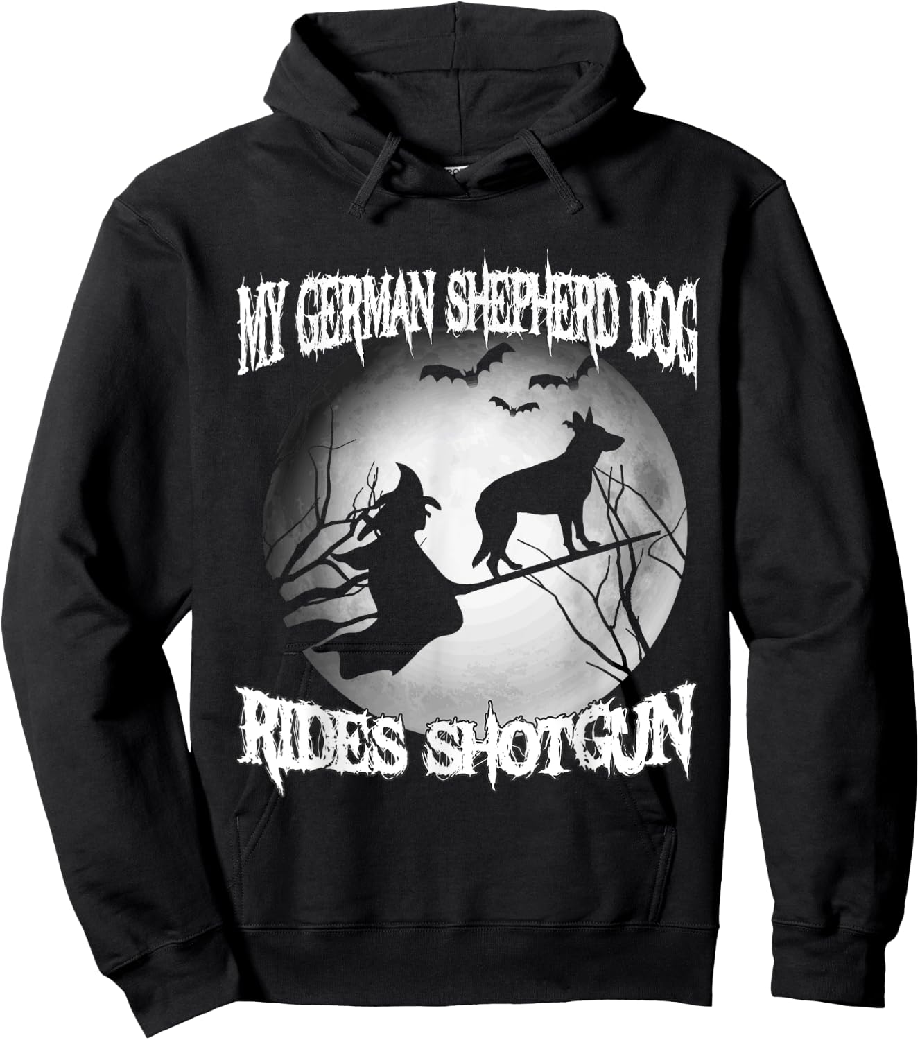 My German Shepherd Rides Shotgun Halloween shirt Hoodie - Hoodie | Black